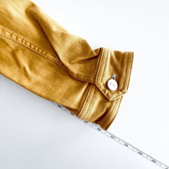 Pilcro and the Letterpress Womens Denim Jacket Cropped Mustard Yellow Medium - Picture 7 of 7